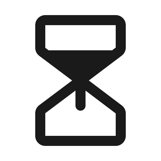 Hourglass medium fill icon, filled style, from Phosphor
