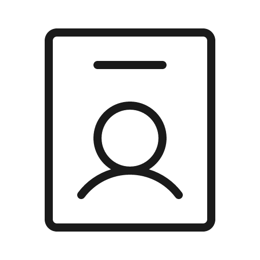 Identification badge thin icon, thin style, from Phosphor