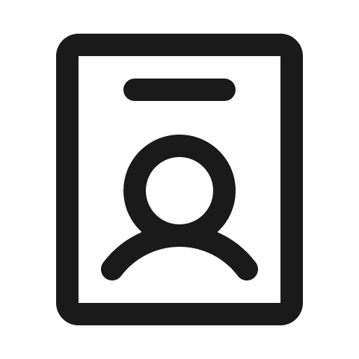 Identification badge icon, solid style, from Phosphor