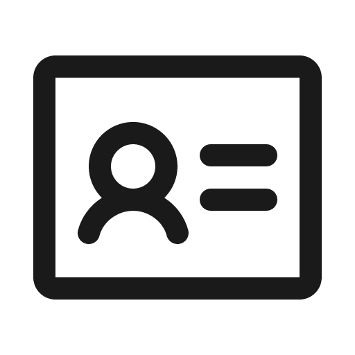Identification card icon, solid style, from Phosphor