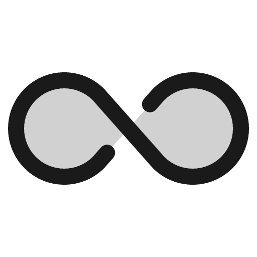 Infinity duotone icon, two-tone style, from Phosphor