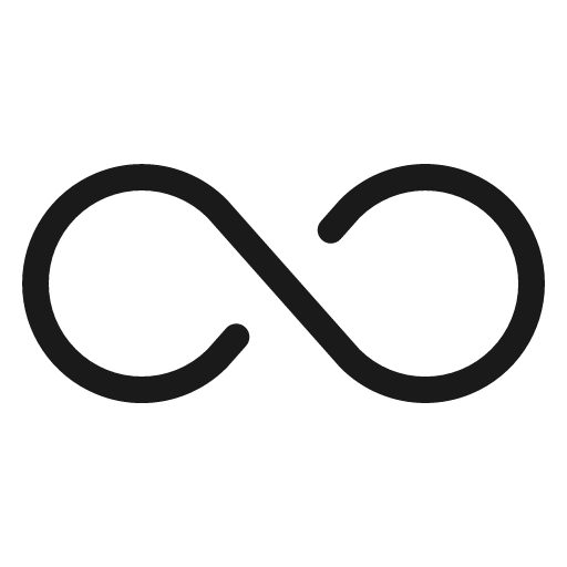Infinity light icon, light style, from Phosphor
