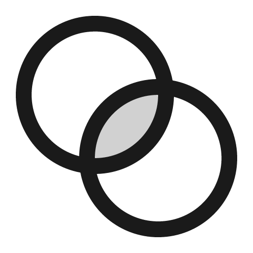 Intersect duotone icon, two-tone style, from Phosphor