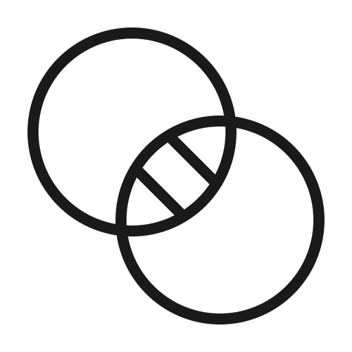 Intersect thin icon, thin style, from Phosphor