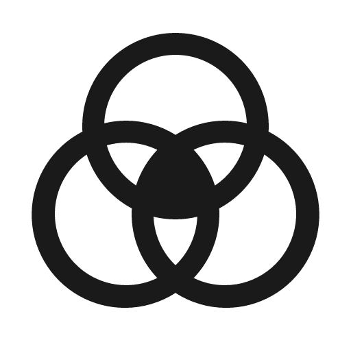 Intersect three fill icon, filled style, from Phosphor
