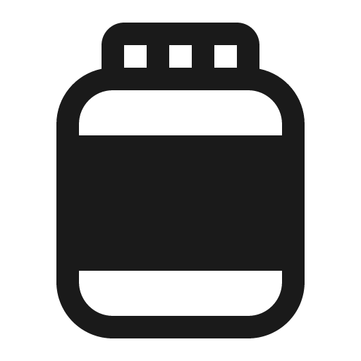 Jar label fill icon, filled style, from Phosphor