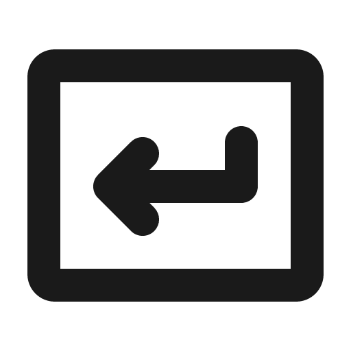 Key return bold icon, bold style, from Phosphor