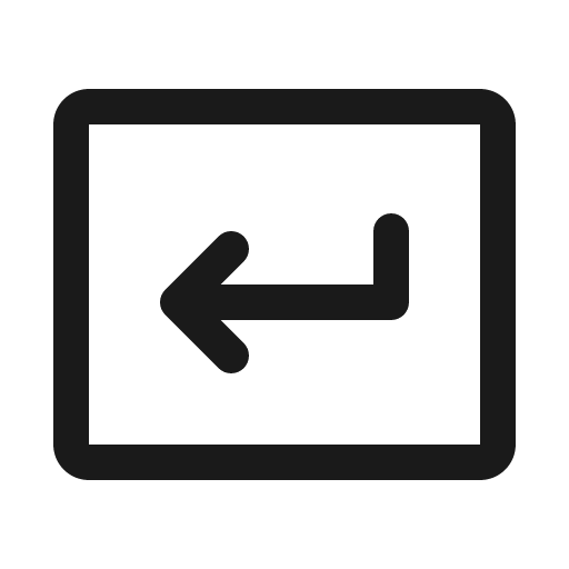 Key return icon, solid style, from Phosphor