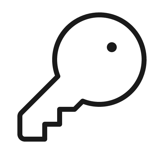 Key thin icon, thin style, from Phosphor