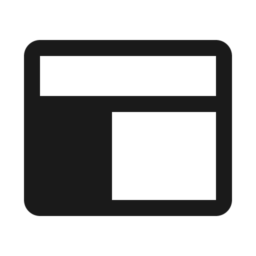 Layout fill icon, filled style, from Phosphor