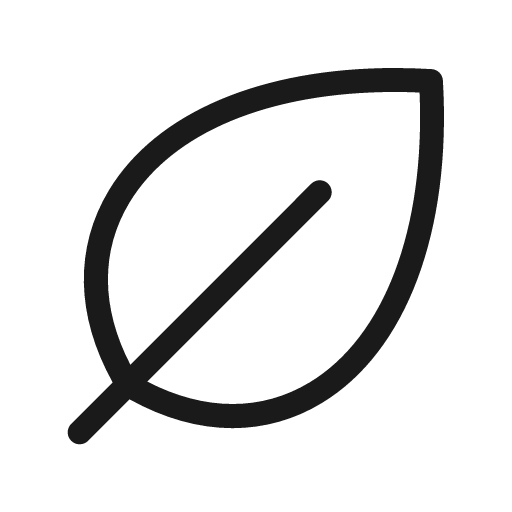 Leaf light icon, light style, from Phosphor