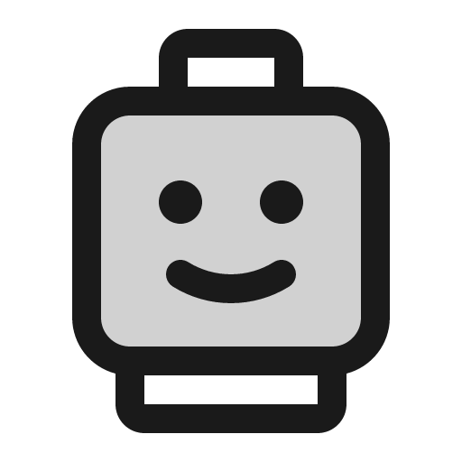 Lego smiley duotone icon, two-tone style, from Phosphor