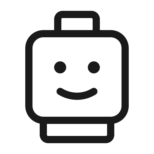 Lego smiley light icon, light style, from Phosphor