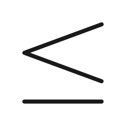 Less than or equal thin icon, thin style, from Phosphor