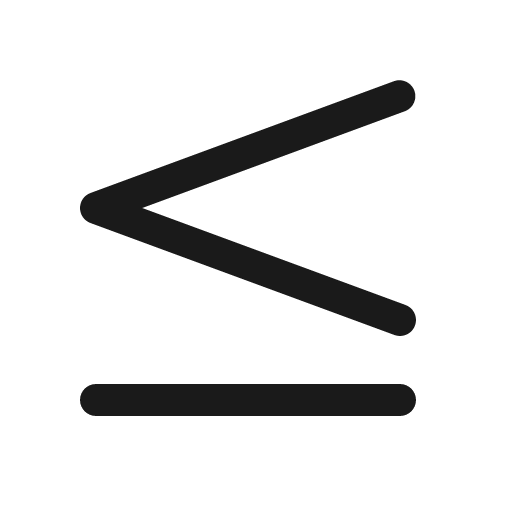 Less than or equal icon, solid style, from Phosphor