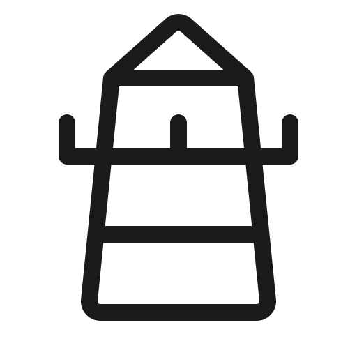 Lighthouse light icon, light style, from Phosphor