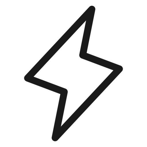 Lightning light icon, light style, from Phosphor