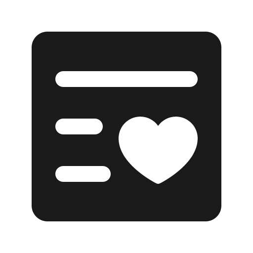 List heart fill icon, filled style, from Phosphor