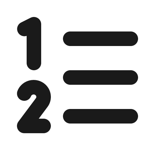 List numbers bold icon, bold style, from Phosphor