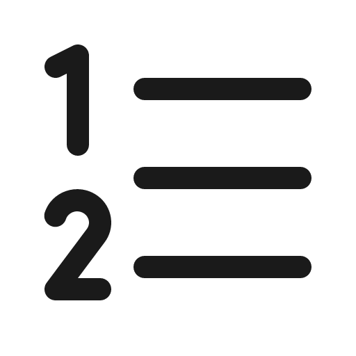 List numbers icon, solid style, from Phosphor