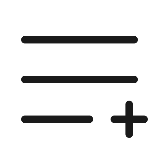 List plus light icon, light style, from Phosphor