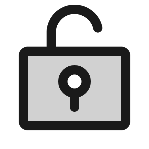 Lock key open duotone icon, two-tone style, from Phosphor