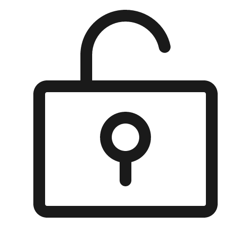 Lock key open light icon, light style, from Phosphor