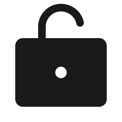 Lock open fill icon, filled style, from Phosphor
