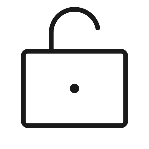 Lock open thin icon, thin style, from Phosphor