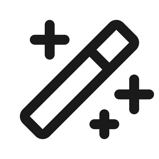 Magic wand icon, solid style, from Phosphor