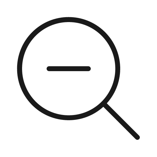 Magnifying glass minus thin icon, thin style, from Phosphor