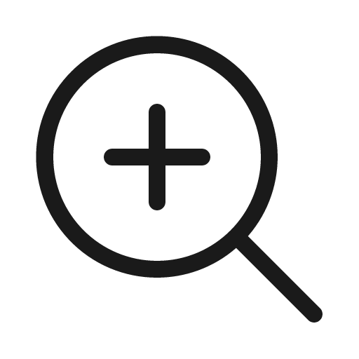 Magnifying glass plus light icon, light style, from Phosphor
