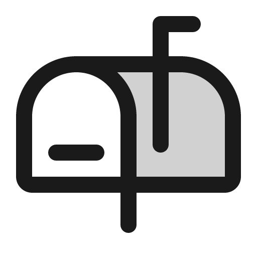 Mailbox duotone icon, two-tone style, from Phosphor