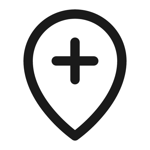 Map pin plus icon, solid style, from Phosphor