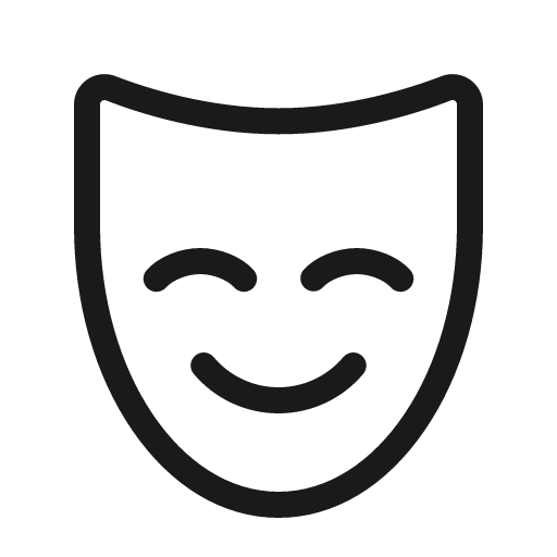 Mask happy light icon, light style, from Phosphor