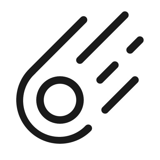 Meteor light icon, light style, from Phosphor