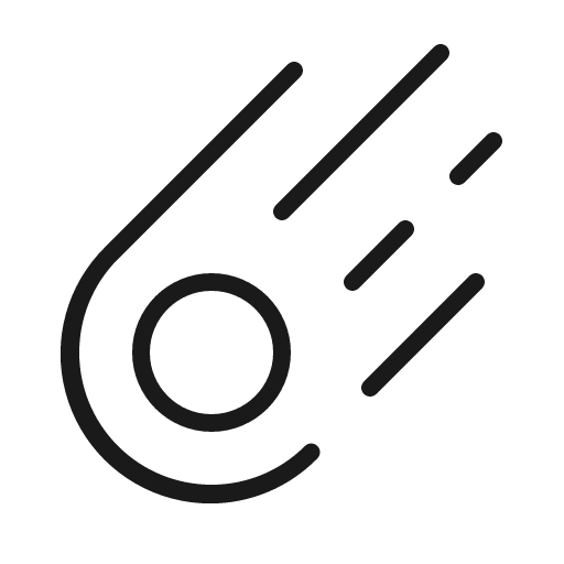 Meteor thin icon, thin style, from Phosphor