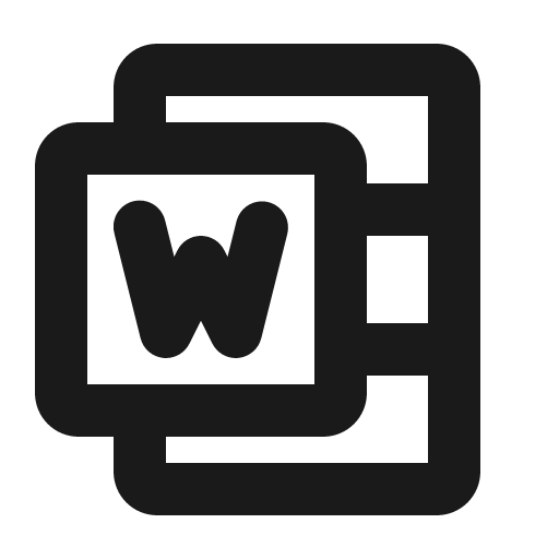 Microsoft word logo bold icon, bold style, from Phosphor
