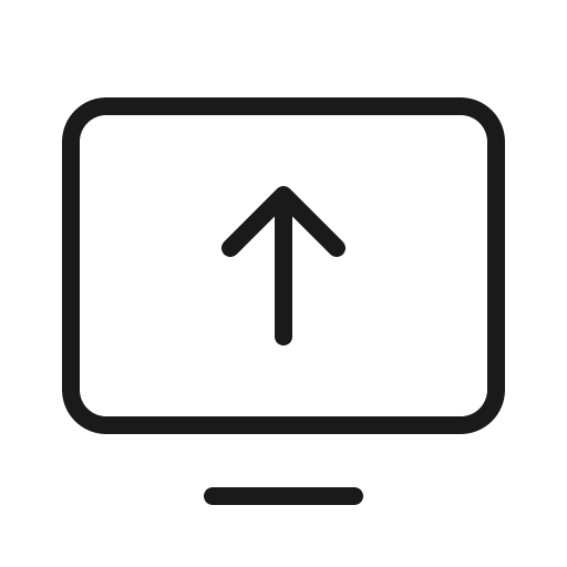 Monitor arrow up thin icon, thin style, from Phosphor