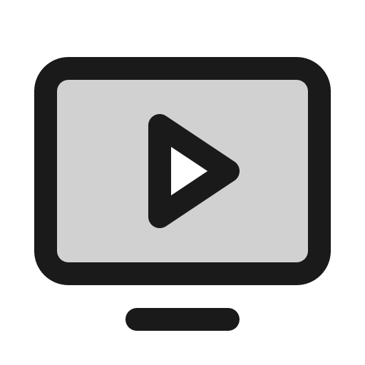 Monitor play duotone icon, two-tone style, from Phosphor