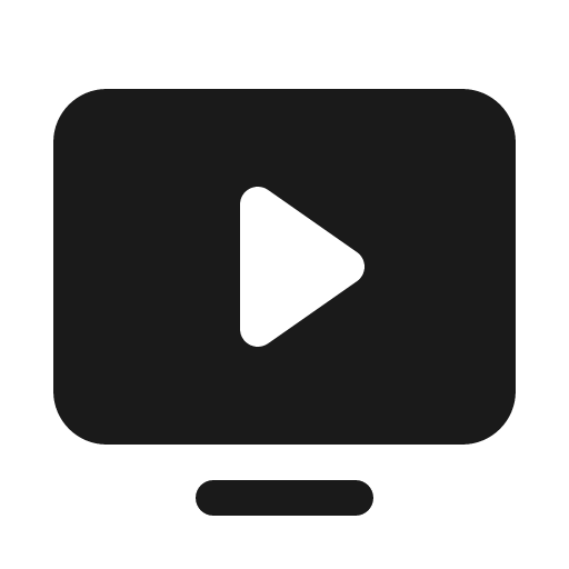 Monitor play fill icon, filled style, from Phosphor