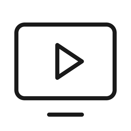 Monitor play thin icon, thin style, from Phosphor