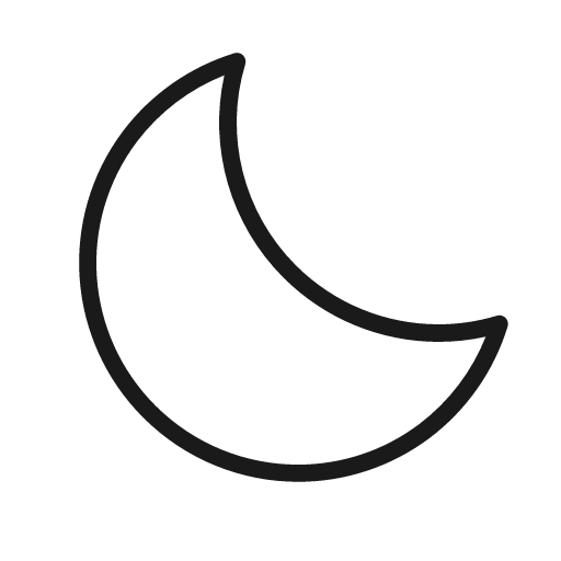 Moon thin icon, thin style, from Phosphor