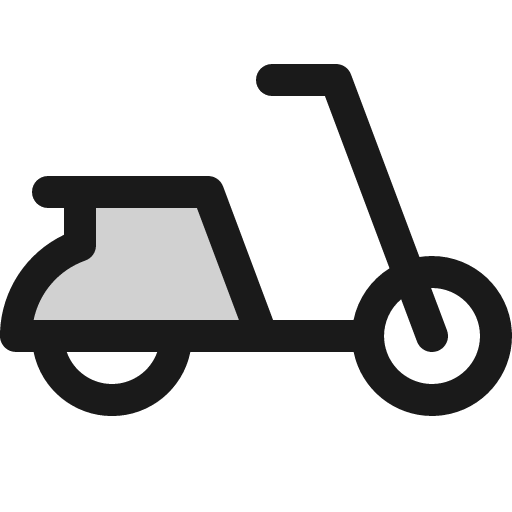 Moped duotone icon, two-tone style, from Phosphor