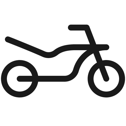 Motorcycle light icon, light style, from Phosphor