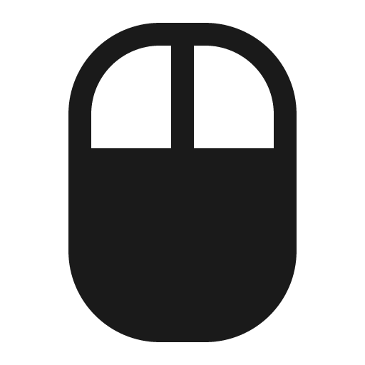 Mouse fill icon, filled style, from Phosphor