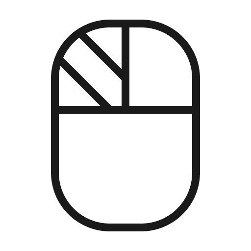 Mouse left click thin icon, thin style, from Phosphor