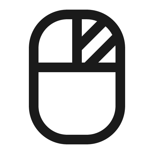 Mouse right click icon, solid style, from Phosphor