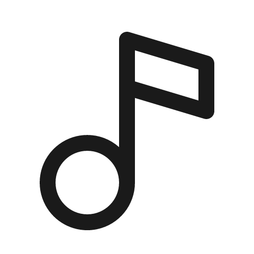 Music note icon, solid style, from Phosphor
