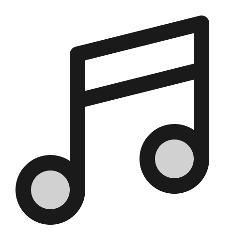 Music notes duotone icon, two-tone style, from Phosphor